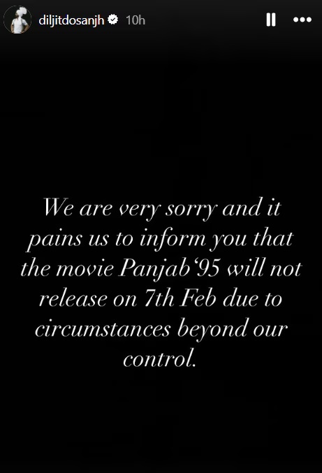 Panjab ’95: Diljit Dosanjh's film postponed again!